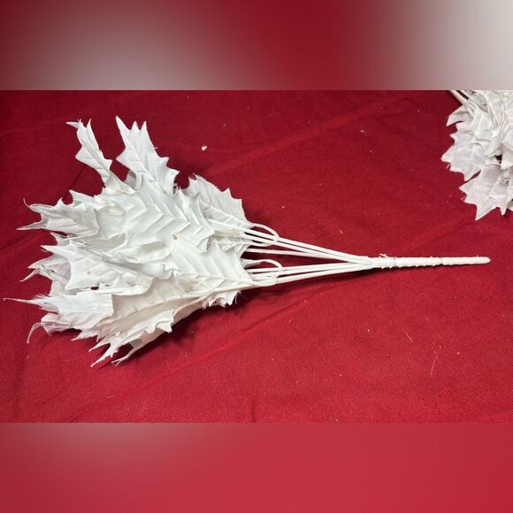 ☃️❄️☃️ White Poinsettia Floral 13.5” Picks Christmas Tree Wreath Decorations EPC - Picture 4 of 8